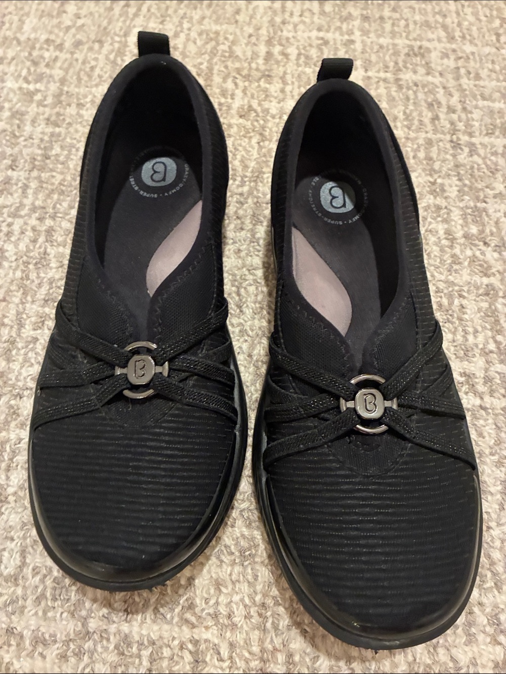 Bzees Black Women's Slip-On Loafers